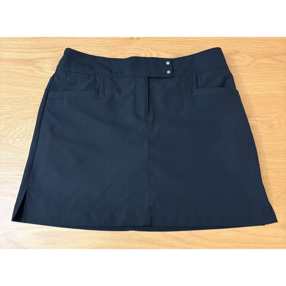 Izod Skort Womens 32 Black Golf Skirt Shorts Pockets Zip Athletic